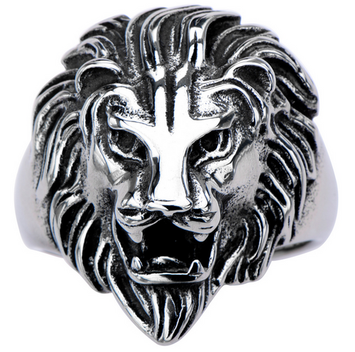 Men's Stainless Steel Lion Head Ring