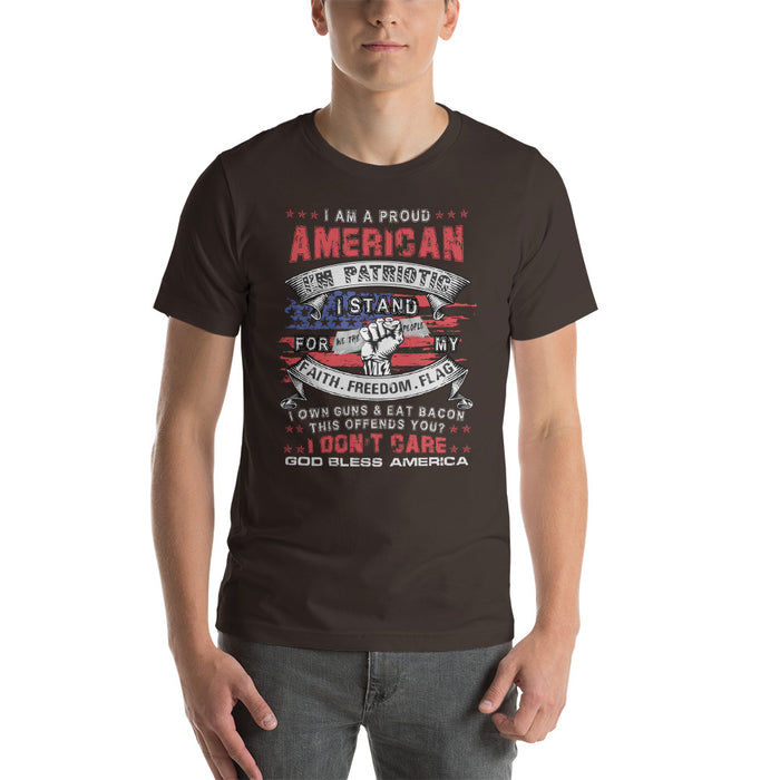 I am a Proud American Patriotic Short-Sleeve Unisex T-Shirt for Men or Women