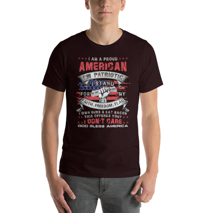 I am a Proud American Patriotic Short-Sleeve Unisex T-Shirt for Men or Women