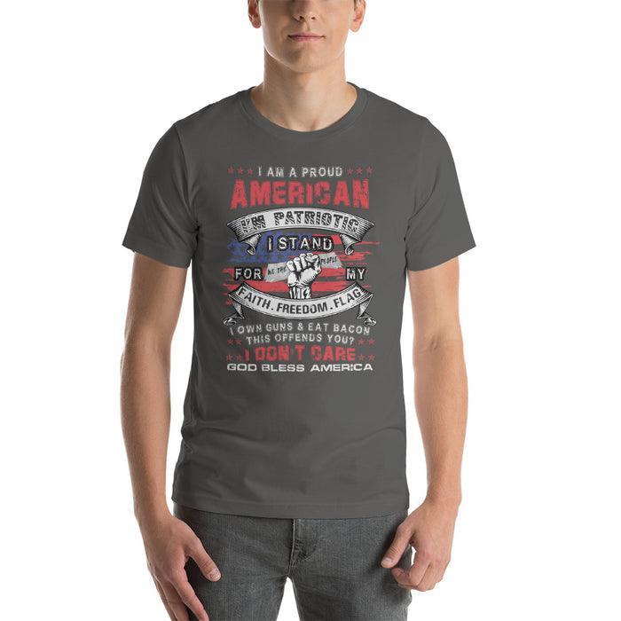 I am a Proud American Patriotic Short-Sleeve Unisex T-Shirt for Men or Women