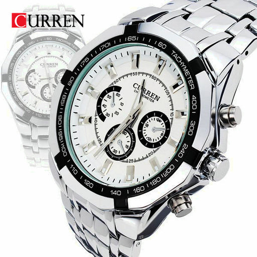 Flashy Trends Curren Brand Men's Stainless Steel Military Waterproof Sport Wrist Watch