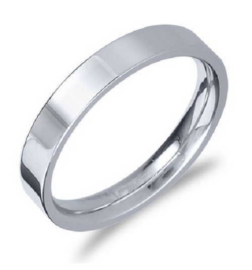 4mm Stainless Steel Ring with Brushed Center & Beveled Edge