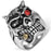 Stainless Steel 316L Demon Skull Ring With Siam Red CZ Eye