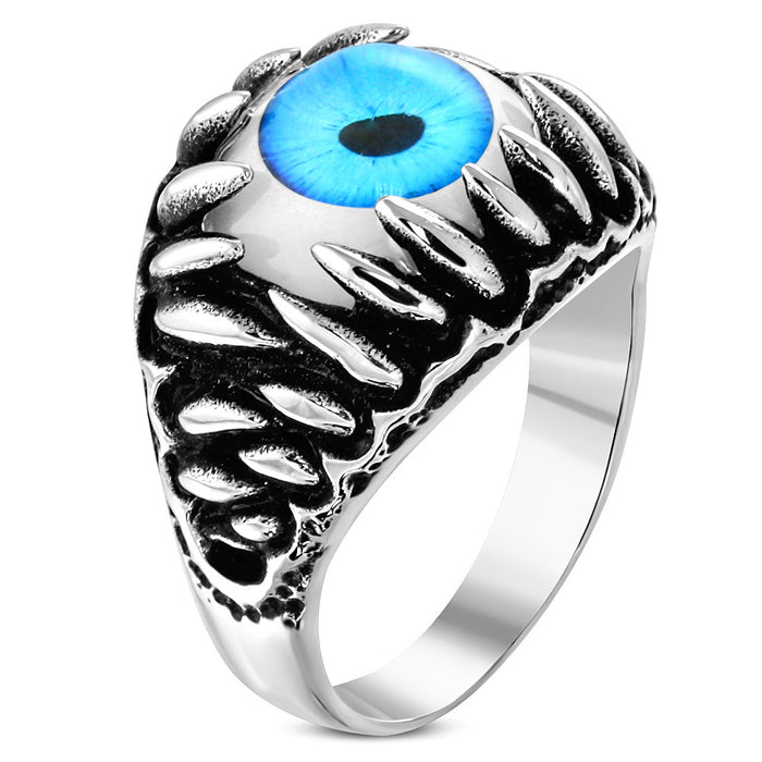 Stainless Steel 316L 2-Tone Eyeball Shark Tooth Ring