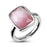 Stainless Steel 316L Multi Faceted Square Pink Cat Eye Ring