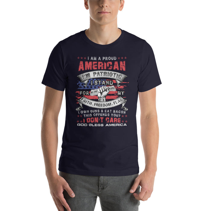 I am a Proud American Patriotic Short-Sleeve Unisex T-Shirt for Men or Women