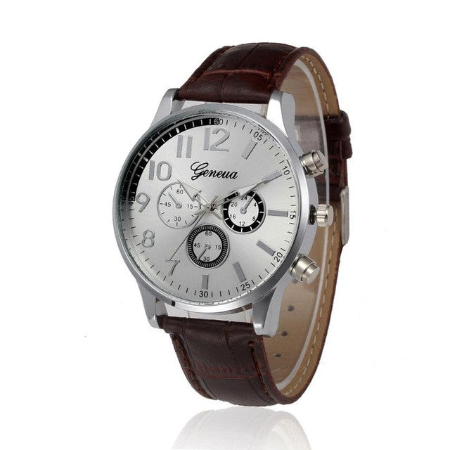 Flashy Trends Men's Wrist Watch with Geneva Clock Retro Design and Vintage Quartz in 2 colors