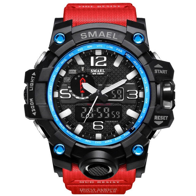 Flashy Trends Waterproof Men's Military Wrist Watch 50m LED Quartz Clock Sport 1545 S Shock available in 16 Colors