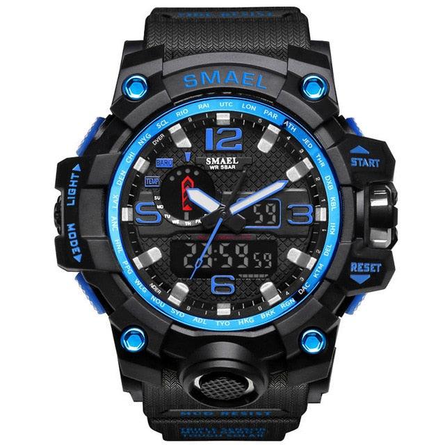 Flashy Trends Waterproof Men's Military Wrist Watch 50m LED Quartz Clock Sport 1545 S Shock available in 16 Colors