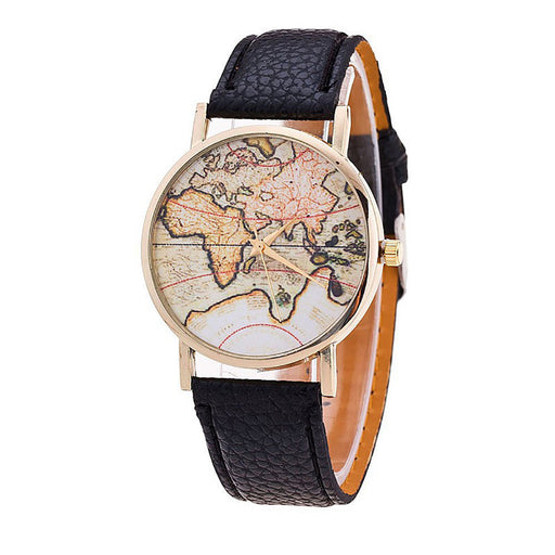 Flashy Trends Women's Fashion Analog Quartz World Map Wrist Watch in 3 Colors